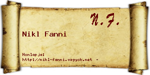 Nikl Fanni névjegykártya